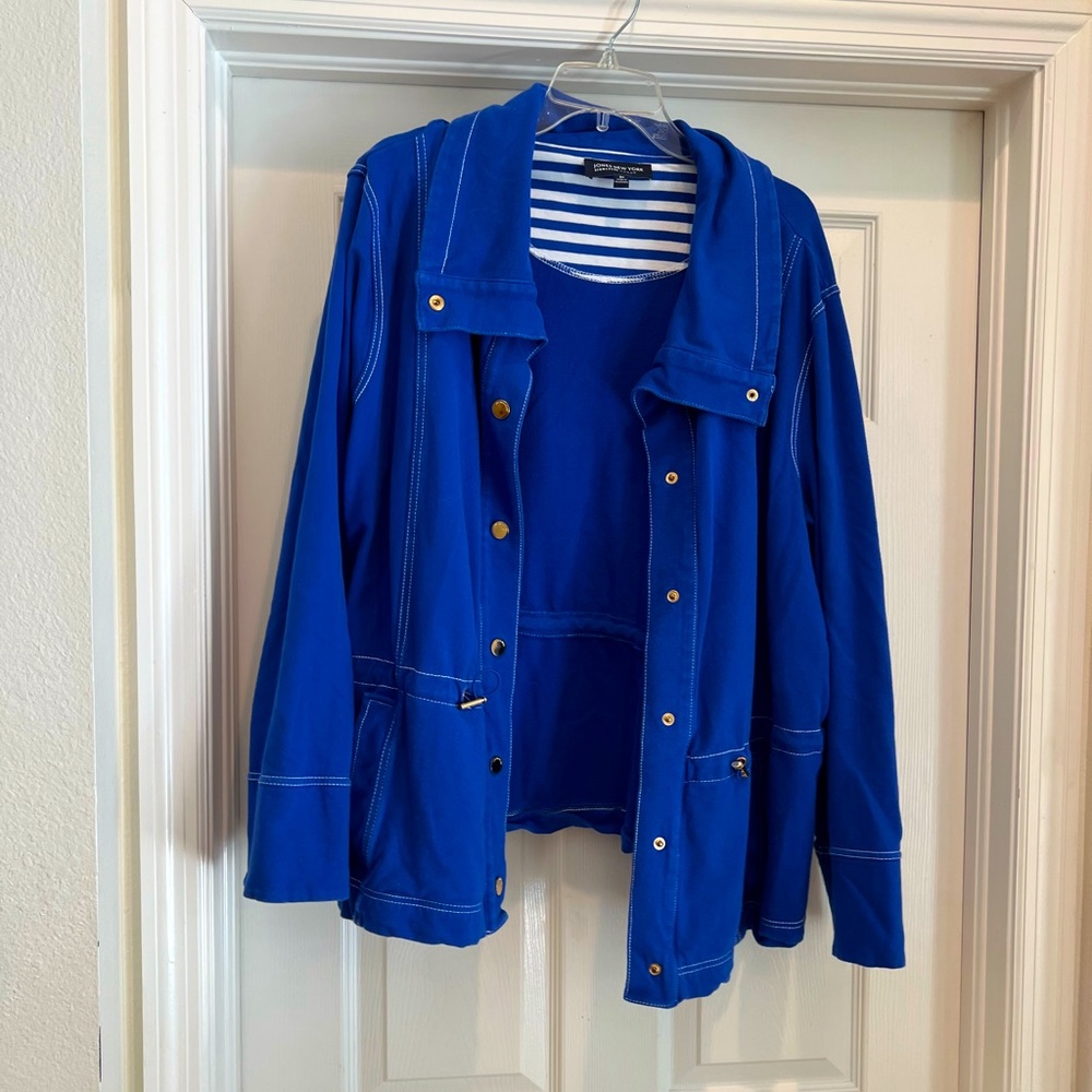 Jones New York Cobalt Blue Utility Jacket